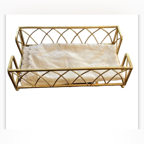 Gold Toned Napkin Holder - Picture 3 of 6